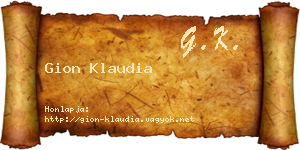 Gion Klaudia névjegykártya